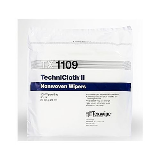 TechniCloth® II TX1109 Dry Nonwoven Cleanroom Wipers, Non-Sterile