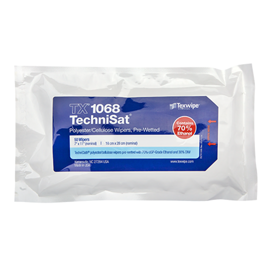 Picture of TechniSat® TX1068 Pre-Wetted Nonwoven Cleanroom Wipers, Non-Sterile