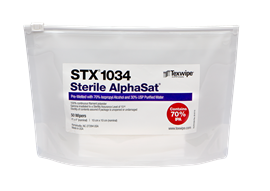 AlphaSat® STX1034 Pre-Wetted Cleanroom Wipers, Sterile