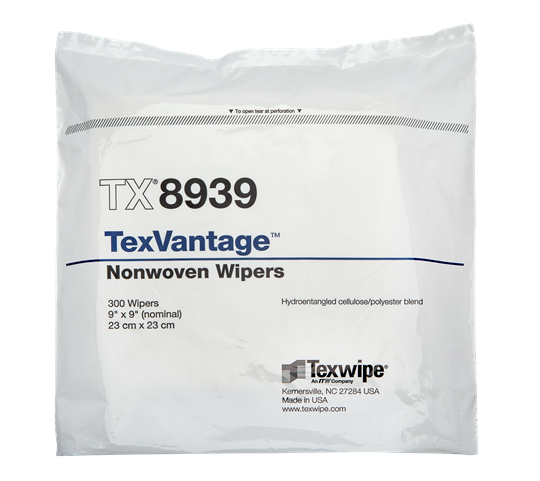 TexVantage™ TX8939 Dry Nonwoven Cleanroom Wipers, Non-Sterile