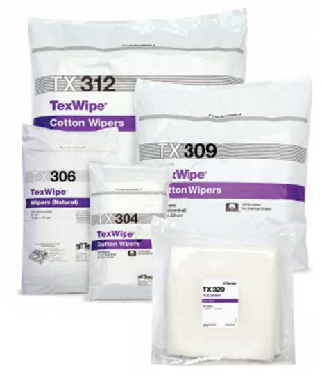 - TexWipe®/NuCotton® Dry Cotton Cleanroom Wipers, Non-Sterile