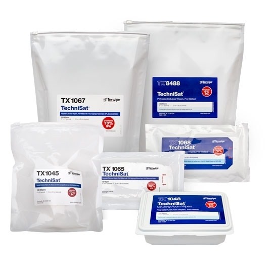 TechniSat® Pre-Wetted Nonwoven Cleanroom Wipers, Non-Sterile