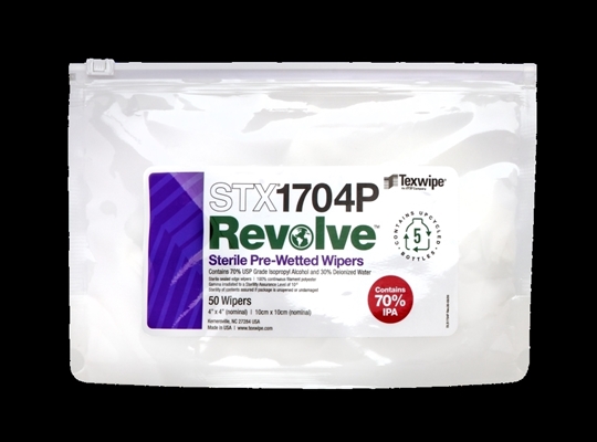 Sterile REVOLVE™ STX1704P Pre-Wetted, Cleanroom Wipers 