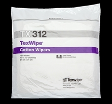 TexWipe® TX312 Dry Cotton Cleanroom Wipers, Non-Sterile