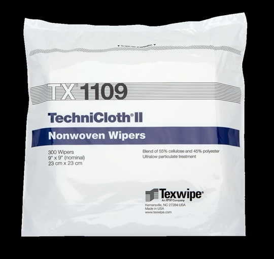 TechniCloth® II TX1109 Dry Nonwoven Cleanroom Wipers, Non-Sterile