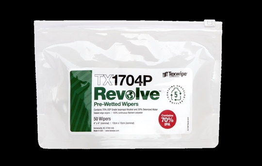 REVOLVE™ TX1704P Pre-Wetted, Cleanroom Wipers, Non-Sterile 