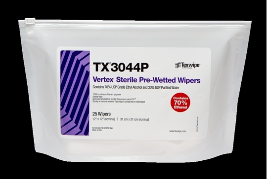 Sterile Vertex® TX3044P Pre-Wetted Cleanroom Wipers	