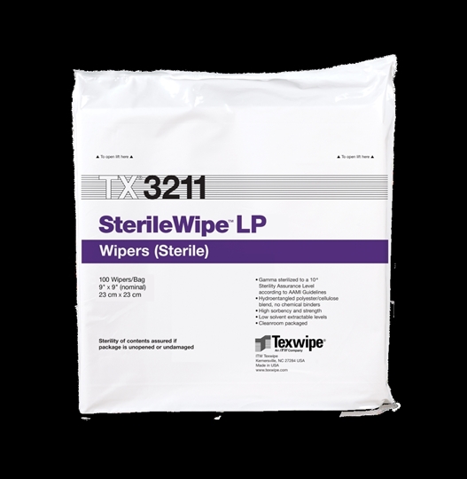 AlphaWipe® TX3211 Dry Cleanroom Wipers, Sterile