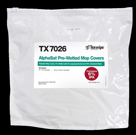 AlphaSat® Pre-Wetted Mop Covers for AlphaMop™ TX7026